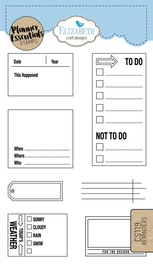ELIZABETH CRAFT DESIGNS - TIMBRO CLEAR REMINDERS