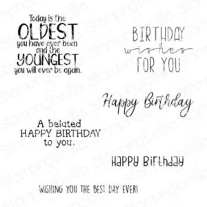 STAMPINGBELLA - TIMBRO GOMMA HAPPY BIRTHDAY TO YOU SENTIMENT SET