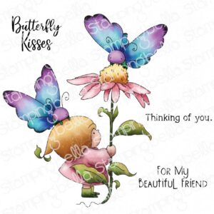 STAMPINGBELLA - TIMBRO GOMMA BUNDLE GIRL WITH BUTTERFLIES