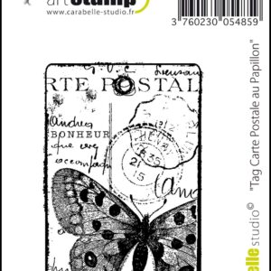 CARABELLE STUDIO - TIMBRO GOMMA TAG CARTE POSTALE AU PAPILLON