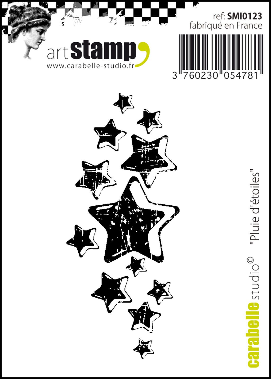 CARABELLE STUDIO - TIMBRO GOMMA PLUIE D'ETOILES