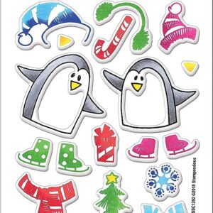 STAMPENDOUS - TIMBRO CLEAR SKATING PENGUINS PCS