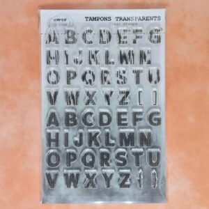 COMPTOIR DU SCRAP - TIMBRO CLEAR ALPHABET BOIS ET HACHURE VERTICALE