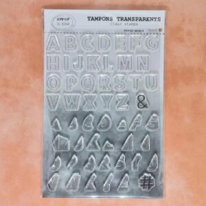 COMPTOIR DU SCRAP - TIMBRO CLEAR ALPHABET ÉVIDÉ ET DEMI HACHURE